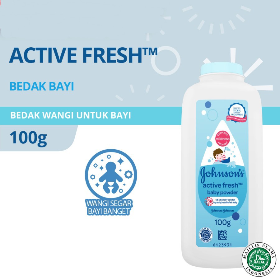 Johnson's Baby Powder Active Fresh Bedak Bayi Tabur 100 gram