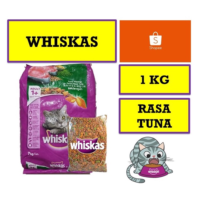 WHISKAS Tuna 1KG | Makanan kucing WHISKAS kering Rasa tuna 1 kg