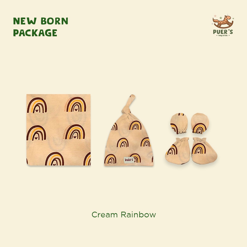 NEWBORN PACKAGE (SWADDLE SET) CREAM RAINBOW