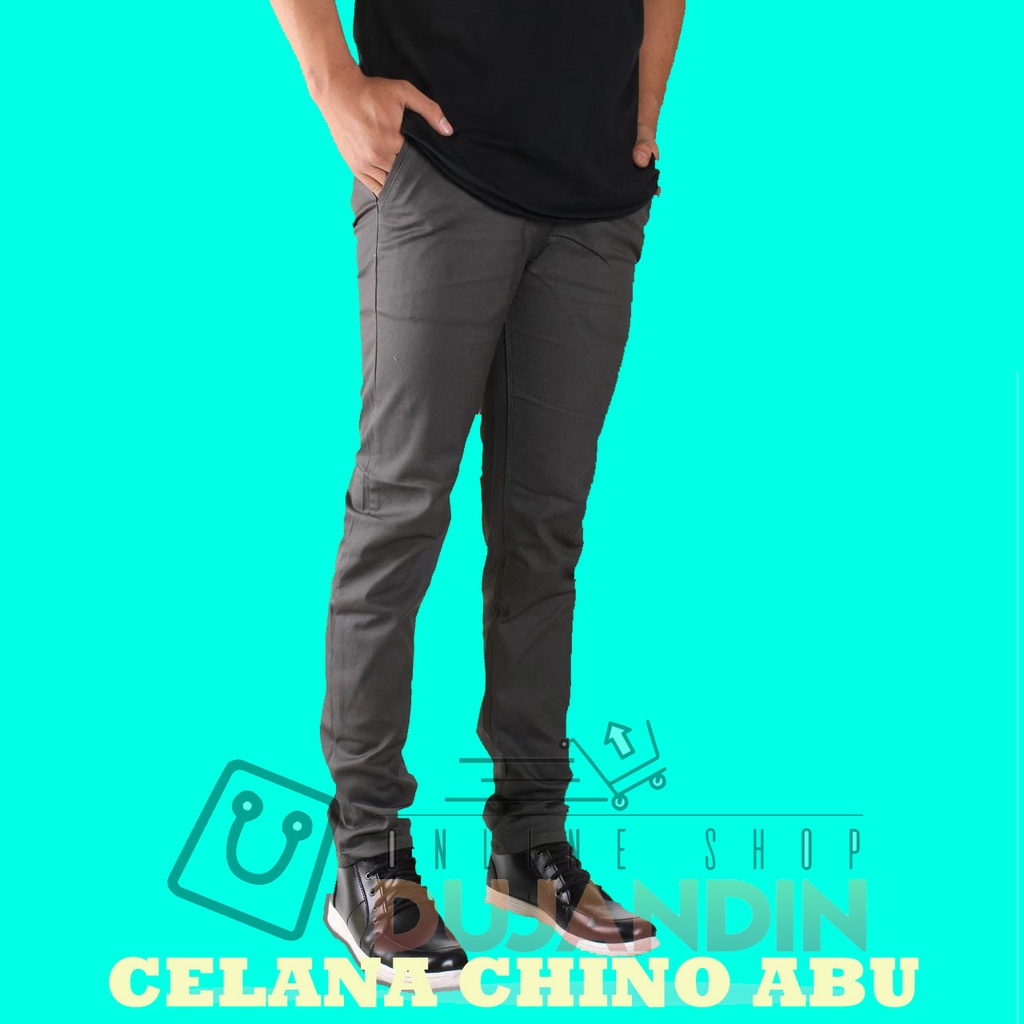 Celana Chino ORIGINAL BANDUNG Terbaru Chino AbuAbu Casual Pria Size 28 34 Kantor COWOK MAN KEKINIAN