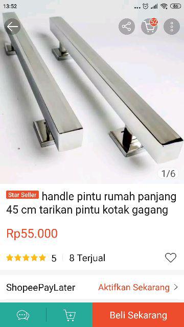 Handle Pintu Rumah Panjang 45 Cm Tarikan Pintu Kotak Gagang Pintu Dof Lis2 Mujur Kunci Pintu Gajah D