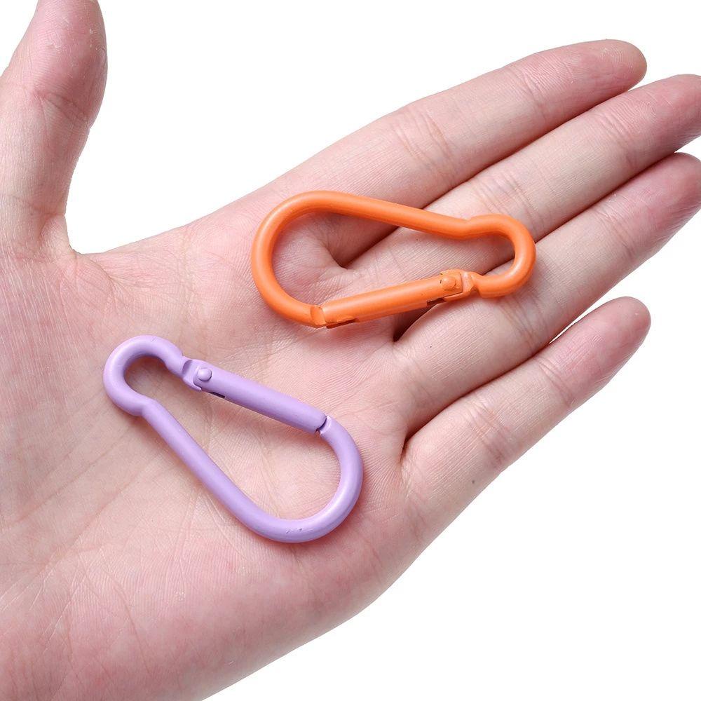 Lanfy Carabiner Hook Warna-Warni 5pcs/Lot Membuat Logam Perhiasan Camping 45x24mm Gantungan Kunci Klip