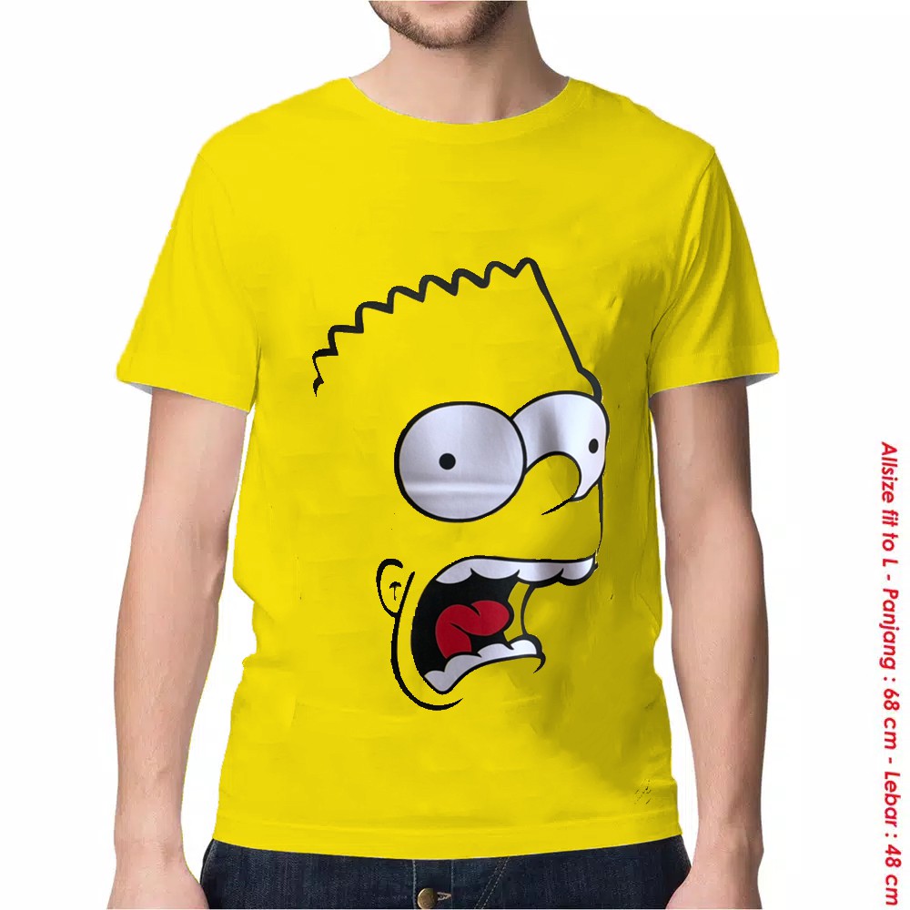 Pakaian Pria Kaos Kartun Baju Distro SIMPSONS KAGET YELLOW SPANDEX