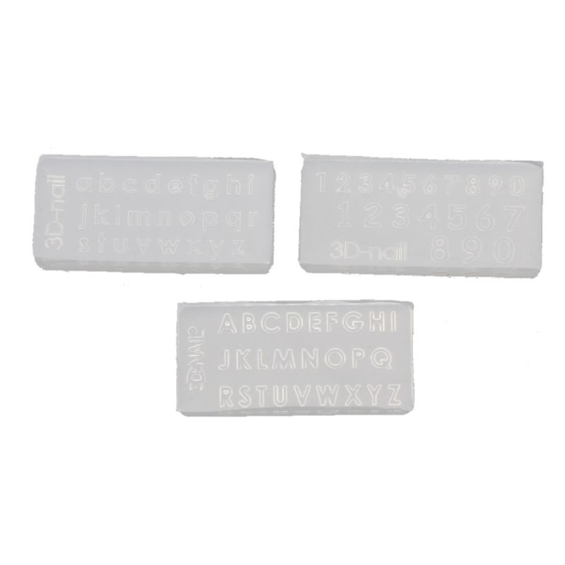 SIY  3Pcs Small Size Numbers Letters Mold Kit Alphabet Pendant UV Resin Silicone Mold Jewelry Making Tools Nail Art Crafts