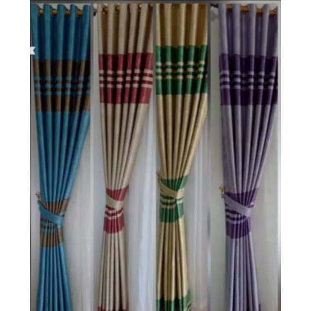Jual Murah Gorden Blackout Motif Minimalis Abu Ungu Coklat Merah Hijau Biru Kombinasi Model Ring Random Metalik lWowpZueYAp9q