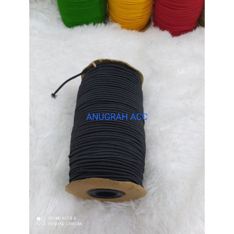 tali karet elastis cord 2.5mm-Hitam