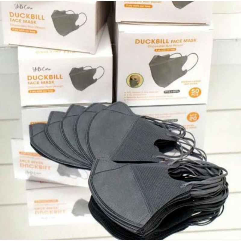 masker duckbil abu premium 3 ply isi 50 kemenkes