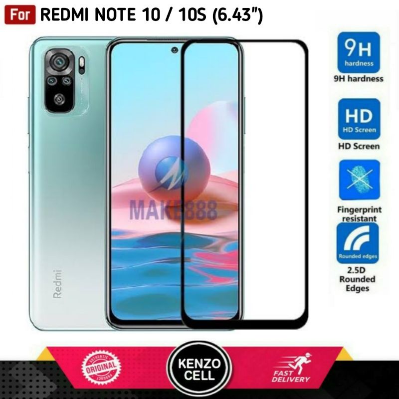Xiaomi Redmi Note 10S Tempered Glass - Gorila Anti Gores Kaca. Tg Mi Note 10 Full Layar Lem Presisi