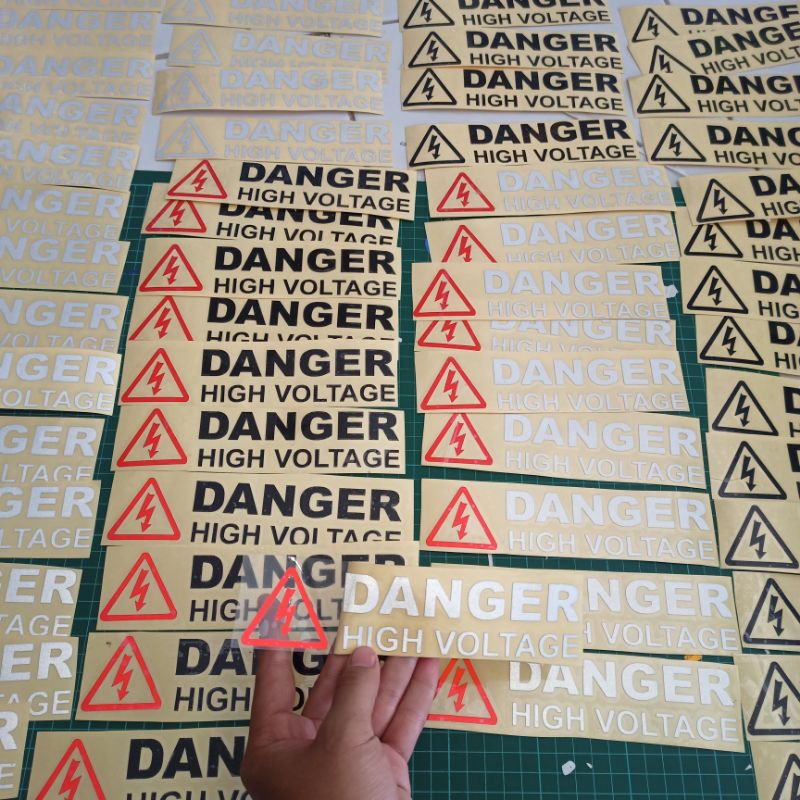 Sticker Cutting Danger High Voltage