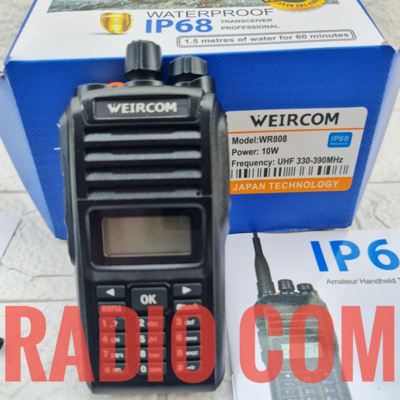 HT WEIRCOM WR808 UHF 350 MHZ WATERPOOF 10 WATT / HT ANTI AIR WEIRCOM WR808 WR 808 UHF LOW 350MHZ HT 10WATT MURAH