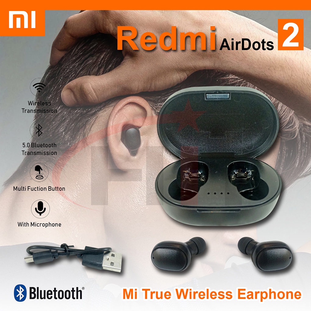 Airdots 2 Xiaomi TWS Headset Bluetooh Wireless 5.0 Earbuds Mi