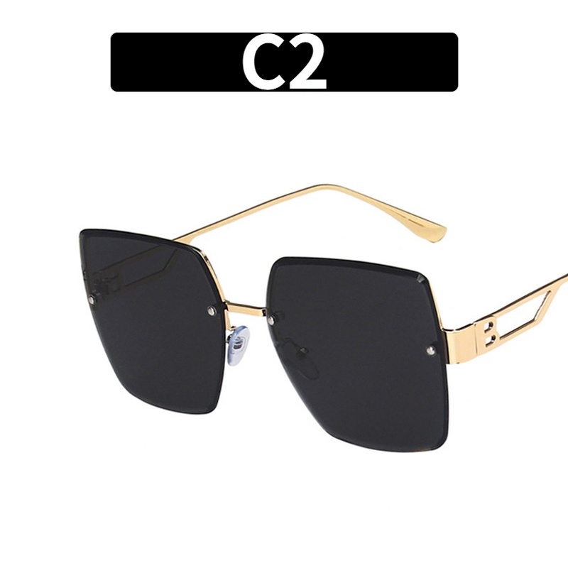 (YUZHU) COD INS Style Oversized Square Frame Fashion Kacamata Tanpa Bingkai Wanita