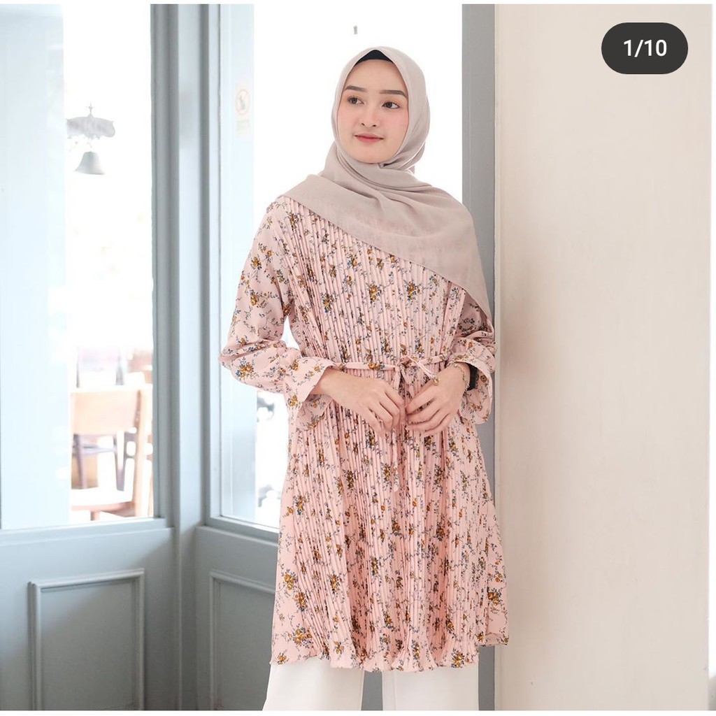 MEGAN TUNIK / LOWER PLEATED / TUNIK MOTIF  WANITA PLEATED  / TUNIK