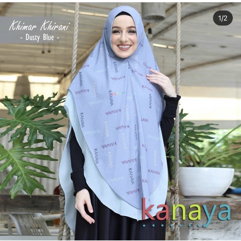 Khimar Khirana by Kanaya warna dusty blue