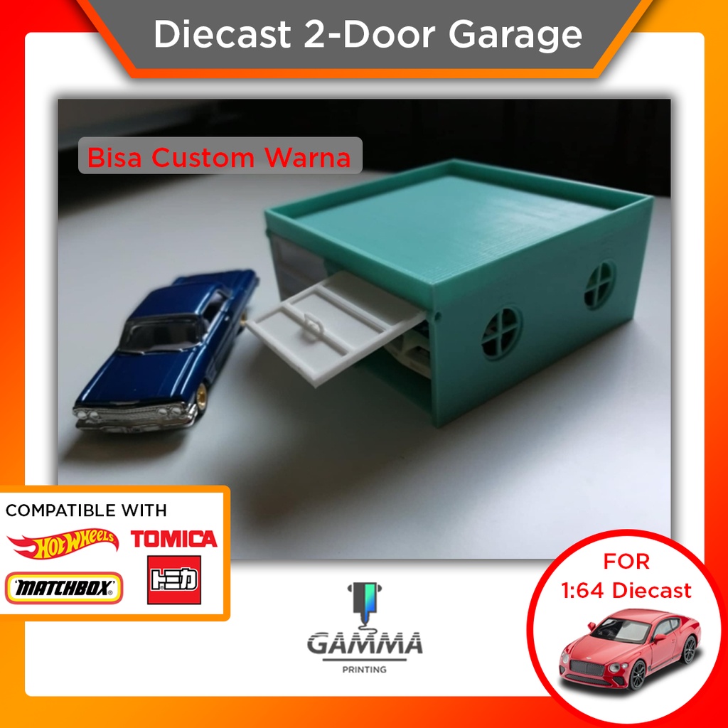 Diecast 2 Door Garage Hotwheels Tomica Matchbox Hiasan Aksesoris 1:64