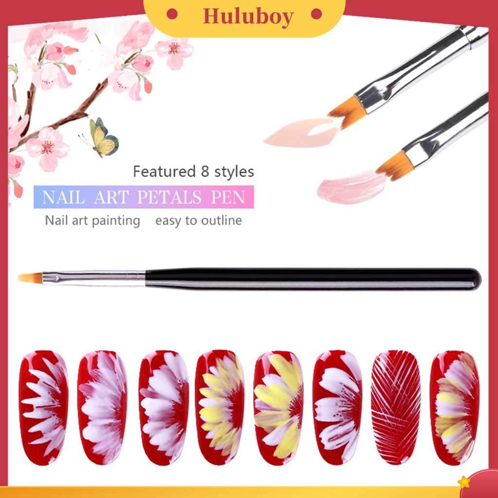 Huluboy Huluboy♡ Pen Brush Gambar Nail Art Gagang Pendek Portable Aneka Bentuk Untuk Manicure