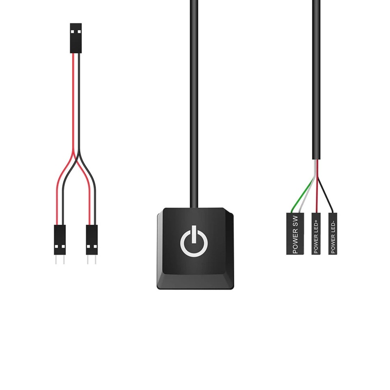 Saklar Power Komputer Desktop btsg, Eksternal Remote Start PC Motherboard Power On Off Switch Tombol Kabel Ekstensi