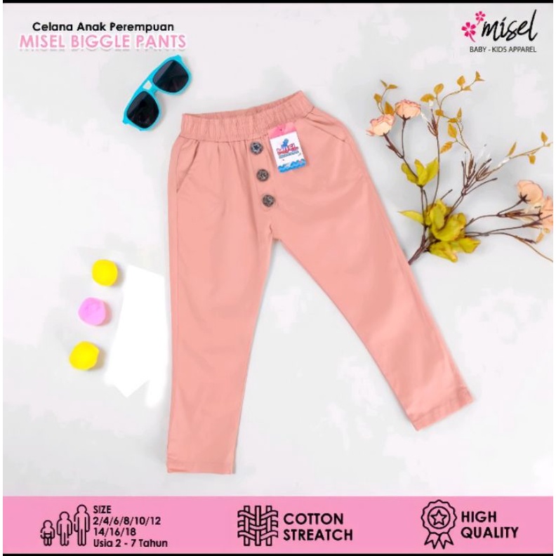 (7-10Tahun) Celana Panjang Anak Perempuan Cewek Misel Biggie Long Pants Anak Usia 7 - 10Tahun