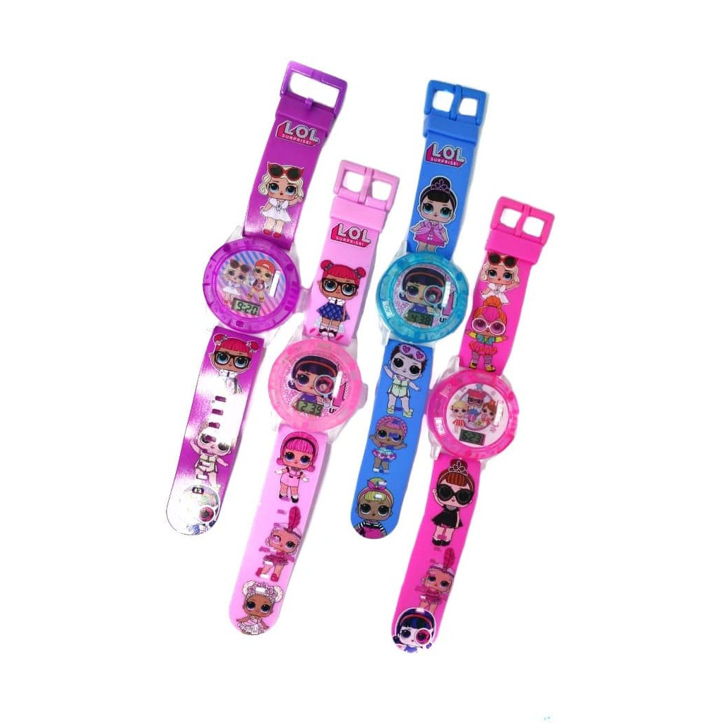 Super Sale! JAM TANGAN ANAK PEREMPUAN LOL PROYEKTOR LAMPU HOLOGRAM DIGITAL MUSIK