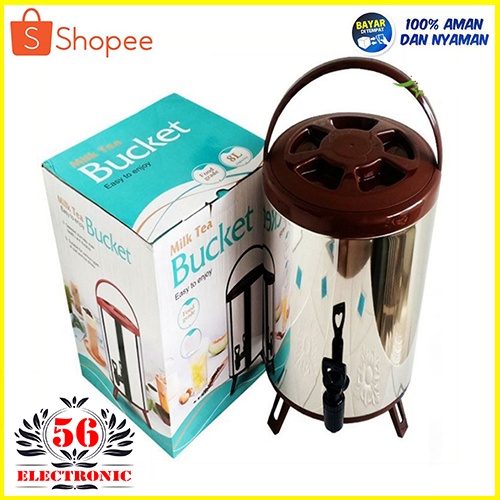 Termos Air/ Milk Tea Bucket Termos Dispenser 8 Liter stainless Bisa Air Panas/Dingin/Es Free Bubble
