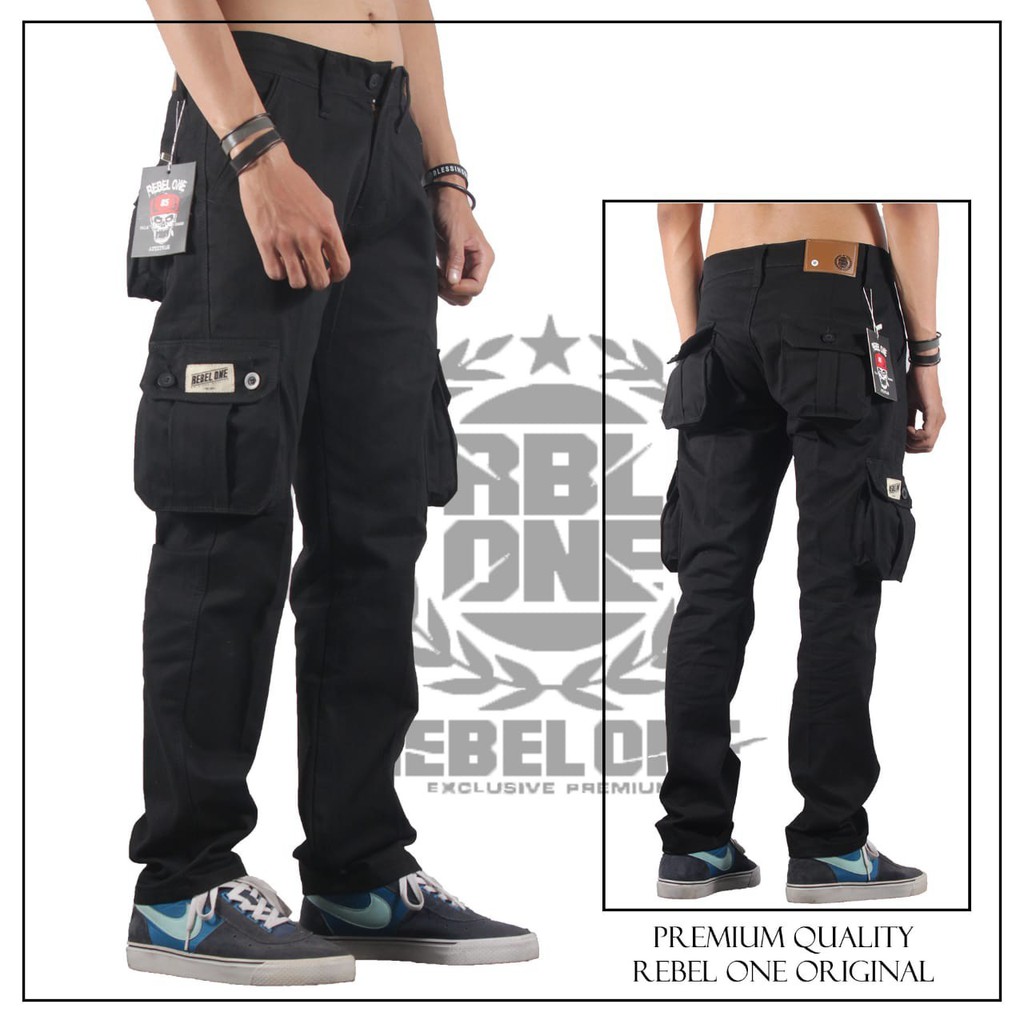 Celana Panjang Pria Canvas   - Celana Cargo Polos Panjang  - Cargo Pants PDL Best seller