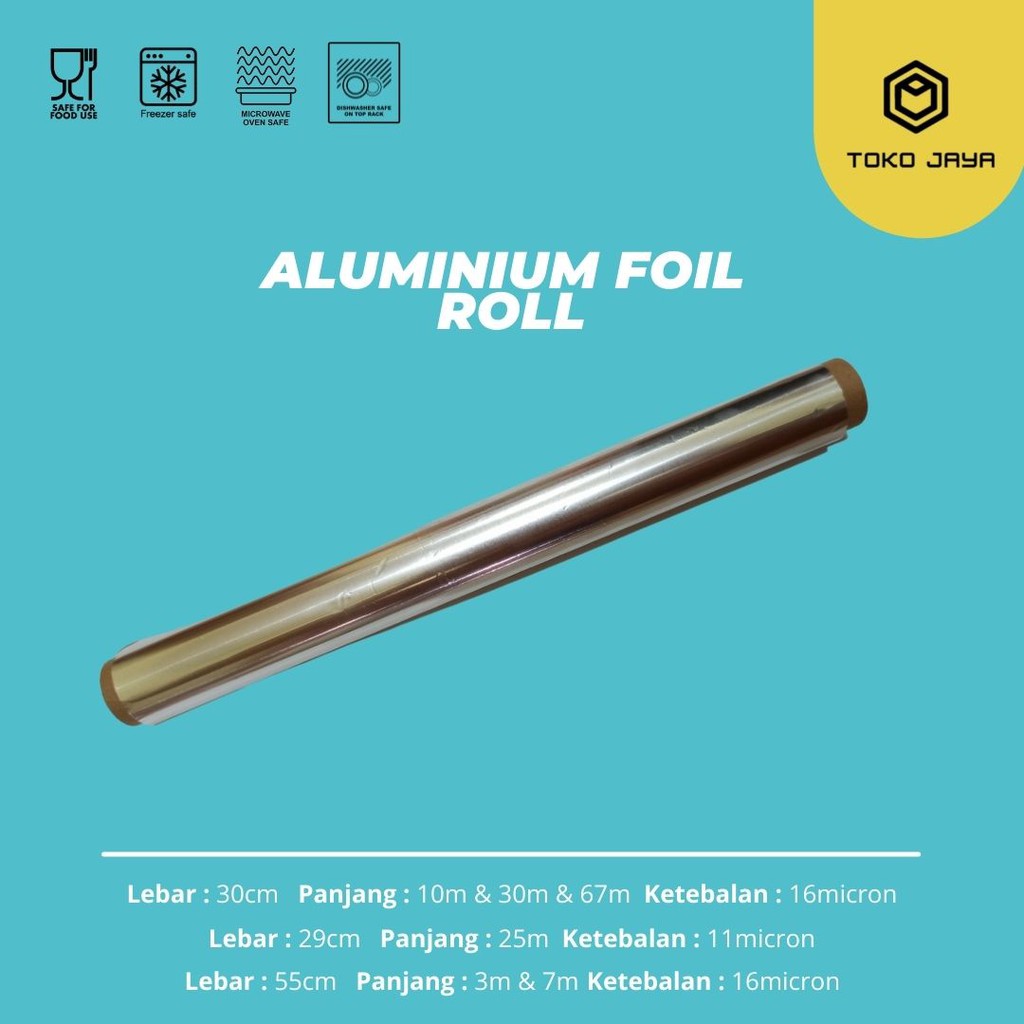 ALUMINIUM FOIL ROLL / FOIL WRAP / KERTAS ALUMUNIUM FOIL / FOOD GRADE 30CM X 10METER &amp; 30METER