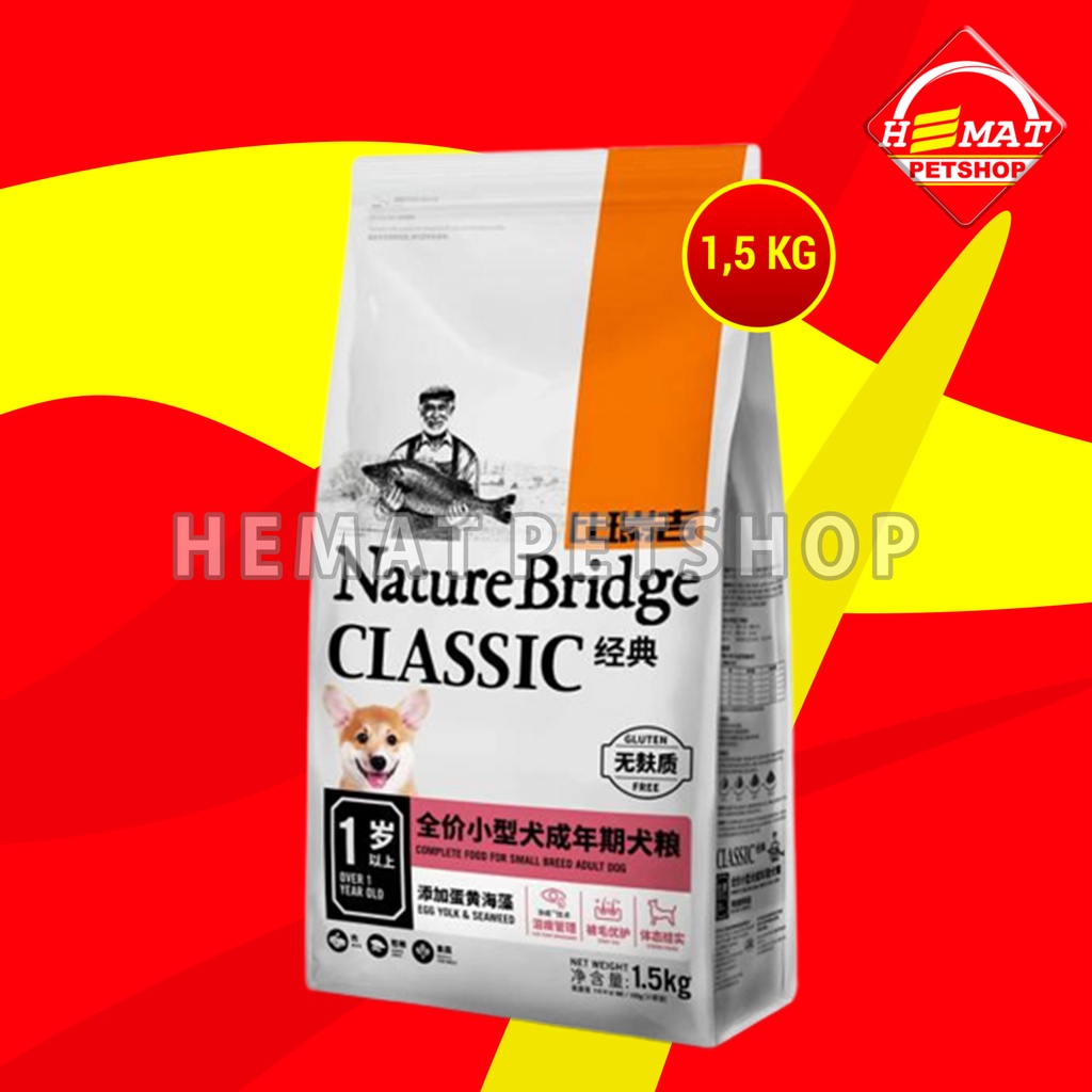 Nature Bridge Smal Breed Adult Dog Food Dry Makanan Anjing Kecil 1.5KG