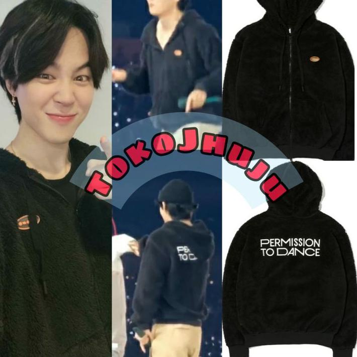 ❤ SHOPPE 2.2  BTS Permission To Dance Logo Kecil + Tulisan belakang // JAKET HOODIE BTS PTD on stage