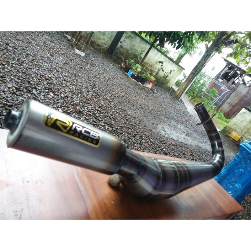 Knalpot Rx King Kolong Kupang Merk RCB ABRT20 KDX Racing Plat Karat Garing Kemrincing