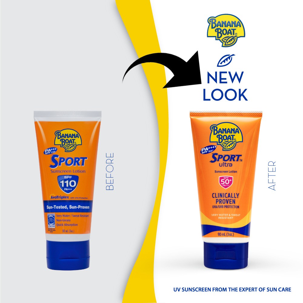 PERA185 TABIR SURYA SUNBLOCK BANANA BOAT SPORT SUNSCREEN LOTION SPF 110 ganti jd 50+ ISI 90ML exp bln 6 2025