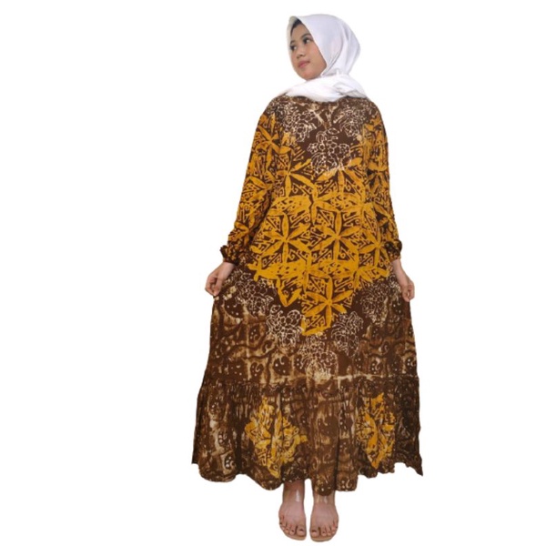 Gamis Rayon Rempel Bawah Batik Cap GRB1 Gamis Babonirengbatik