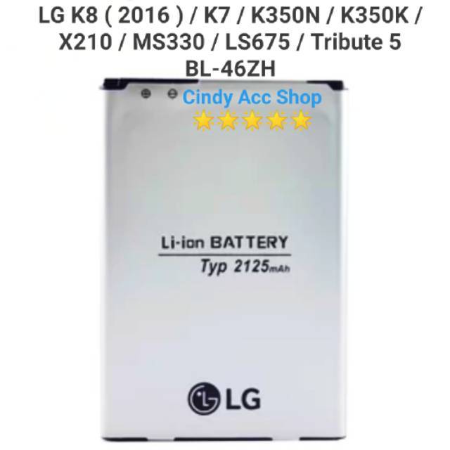 Baterai Batre LG K8 K7 MS330 LS675 Tribute 5 BL-46ZH  Original Battery