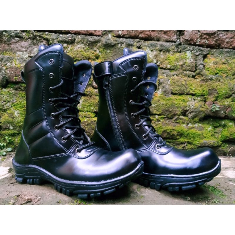 SEPATU SAFETY PDL JATAH UJUNG BESI TNI/POLRI/SECURITY SOL PVC