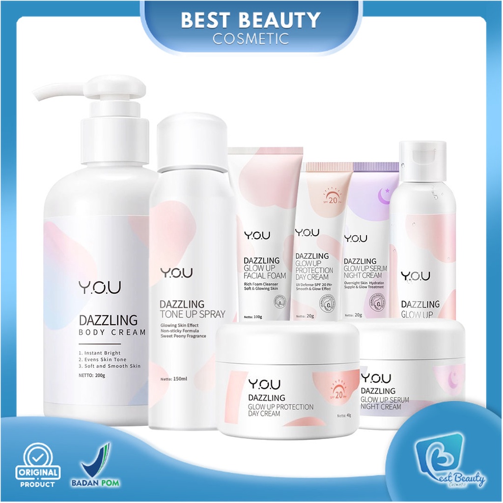 ★ BB ★ Y.O.U Dazzling Glow Up Facial Foam - Toner - Day Cream - Night Cream - Body Cream - Spray - YOU