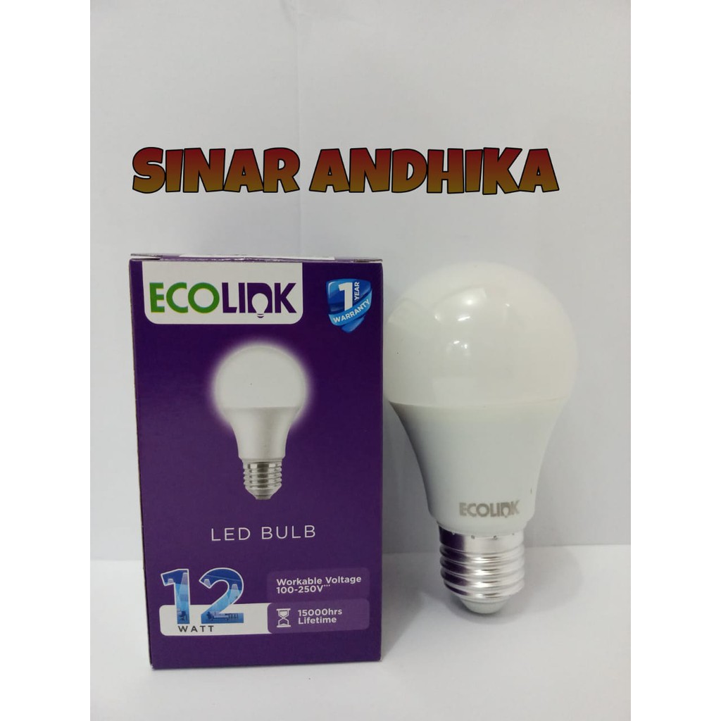 LAMPU LED BULB ECOLINK WARNA PUTIH 12 WATT