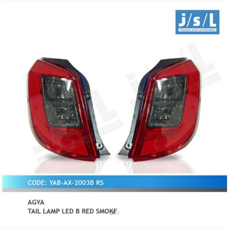 stop lamp LED Agya Ayla tipe A B ( red smoke , red white , clear , smoke ) jsl - SMOKE