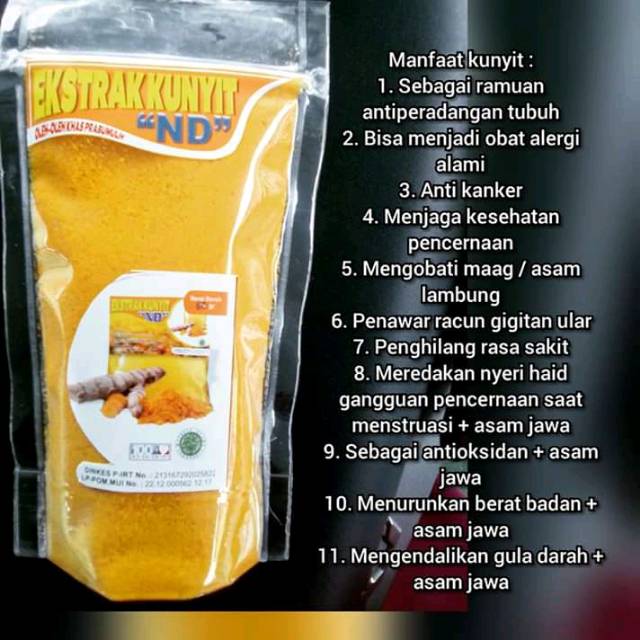 Ekstrak Kunyit Jahe Jahe Kunyit Obat Maag Asamlambung Sesak Jamu Bubuk Indonesia