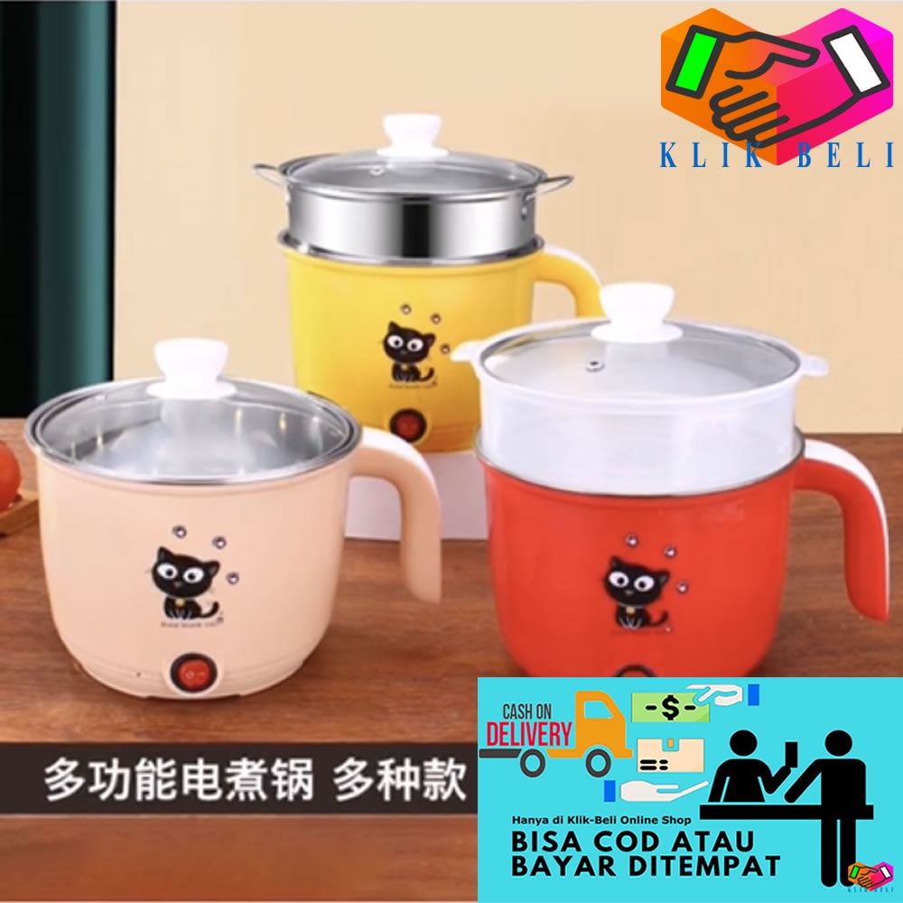 Panci Listrik Serbaguna Karakter Alat Masak Electric Pot Presto Kukus Set Kompor Elektrik Fry Pan Hotpot Multifungsi Steamer Kukusan