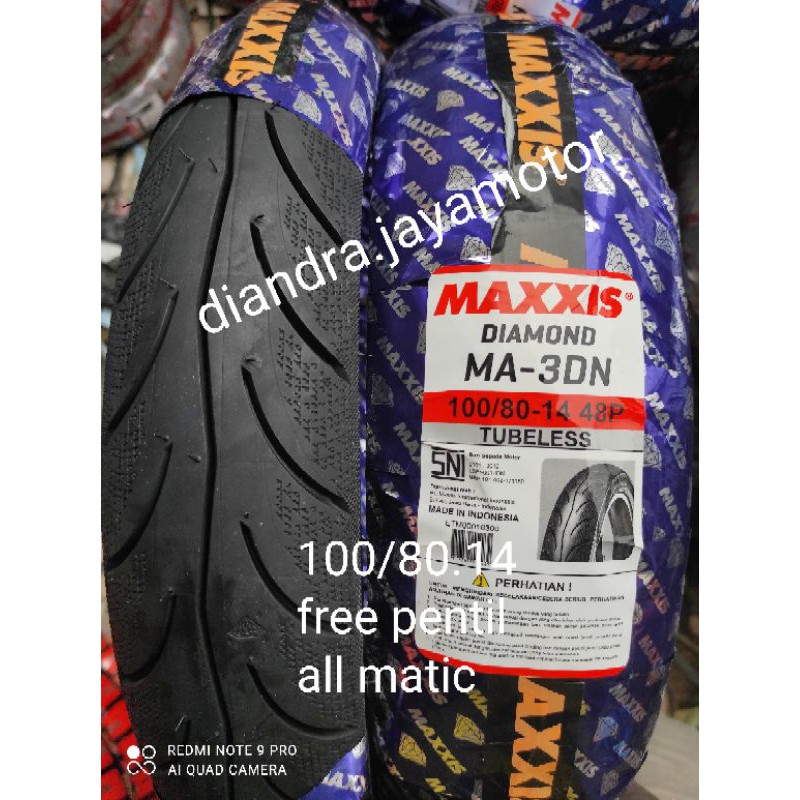 ban maxxis tubles matic diamond 3dn 100/80.14 free pentil 100% original for all matic