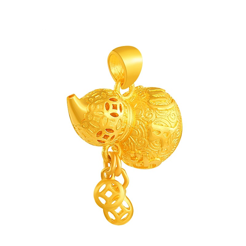 [Ready Stock]Fashion Gold-Plated Hollow Calabash Pendent Necklace