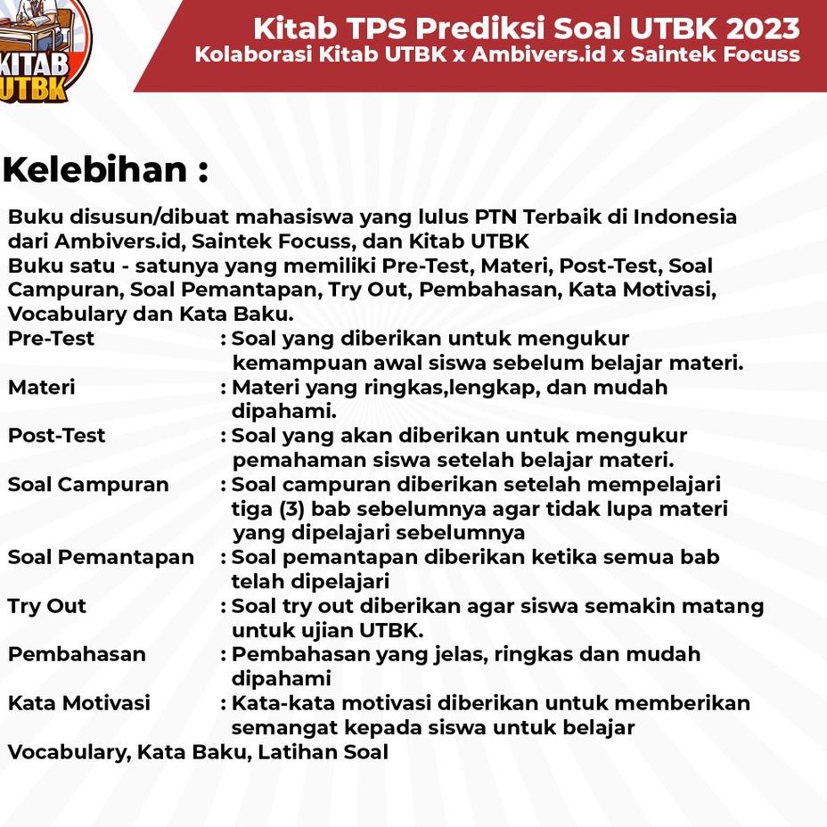 

Harga TERMURAAH.. KITAB TPS 2023