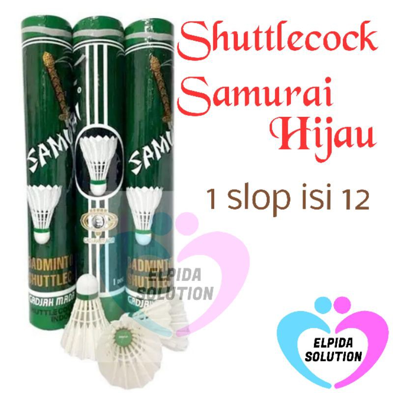 SHUTTLECOCK SAMURAI HIJAU ORIGINAL GAJAH MADA / KOK SAMURAI HIJAU / KOK BADMINTON SAMURAI HIJAU