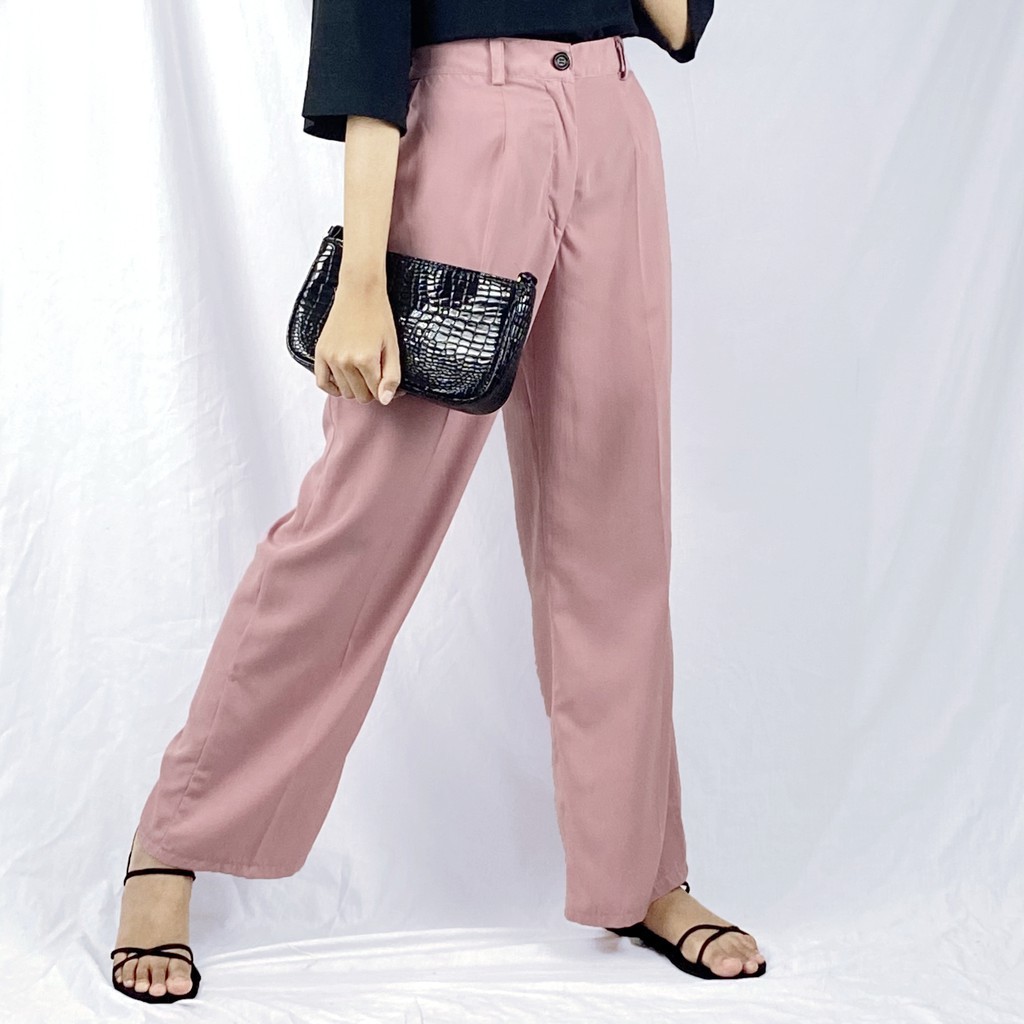 BISA COD- Aurellia Kulot Pant Bahan Wolfis / Kulot Wanita JUMBO / Kulot Hightwaist Premium-4