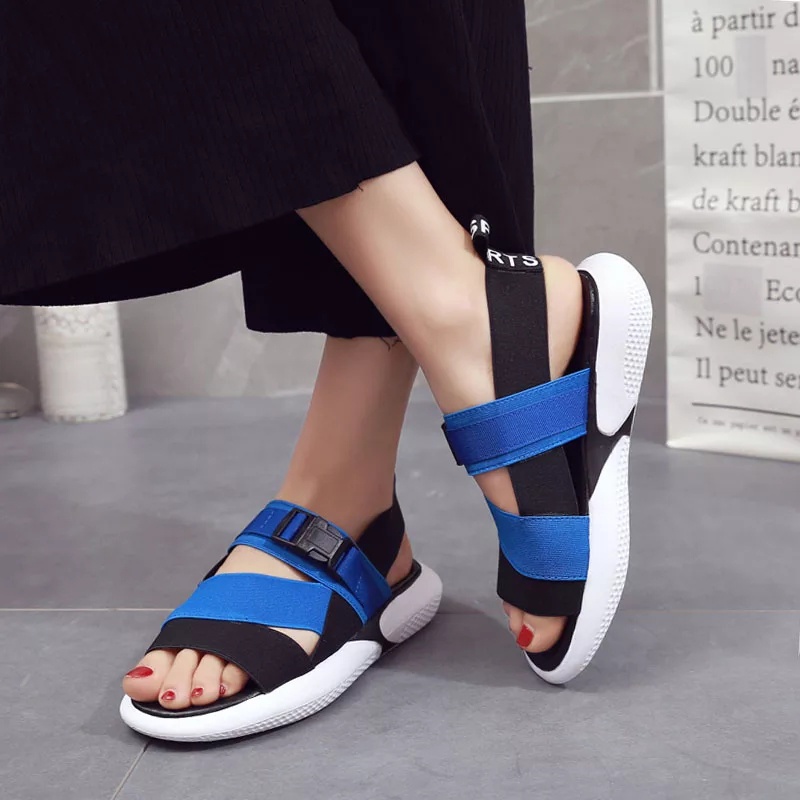 Sandal Sendal Selop Slop Fashion Gunung Hiking TALI KARET WEBBING Rekat  Outdoor Sol Tebal Wanita An