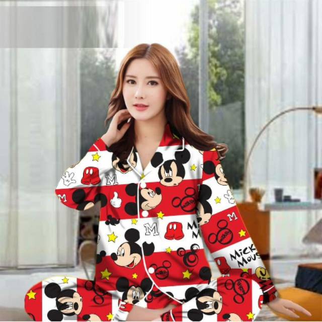 blinqshop baju tidur piyama pp mickey salur