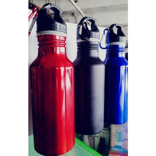 Botol Sports 600 ml Botol Alumunium Botol Sepeda Botol Olahraga Botol Fitness dengan gantungan Carabiner Botol Ecologis