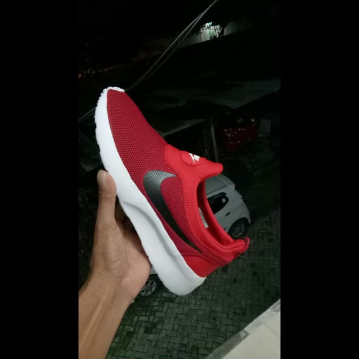MURAHH BERKUALITAS Sepatu Sport Santai Nike Kaishi Run Slip On Slop Tanpa Tali - Merah - Merah, 40