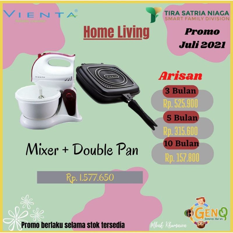 Jual Paket Home Living Arisan Mixer Dan Double Pan Vienta Bulan Bulan Dan Bulan Shopee