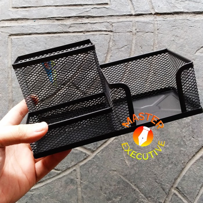 V-tec Black Desk Memo Organizer VT-9058 - Vtec Tempat ATK Meja Hitam