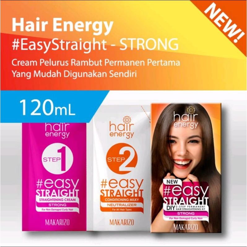 Makarizo Hair Energy Easy Straight - STRONG 80 mL dan 120 mL Pelurus Rambut ORI 100% (BPOM)